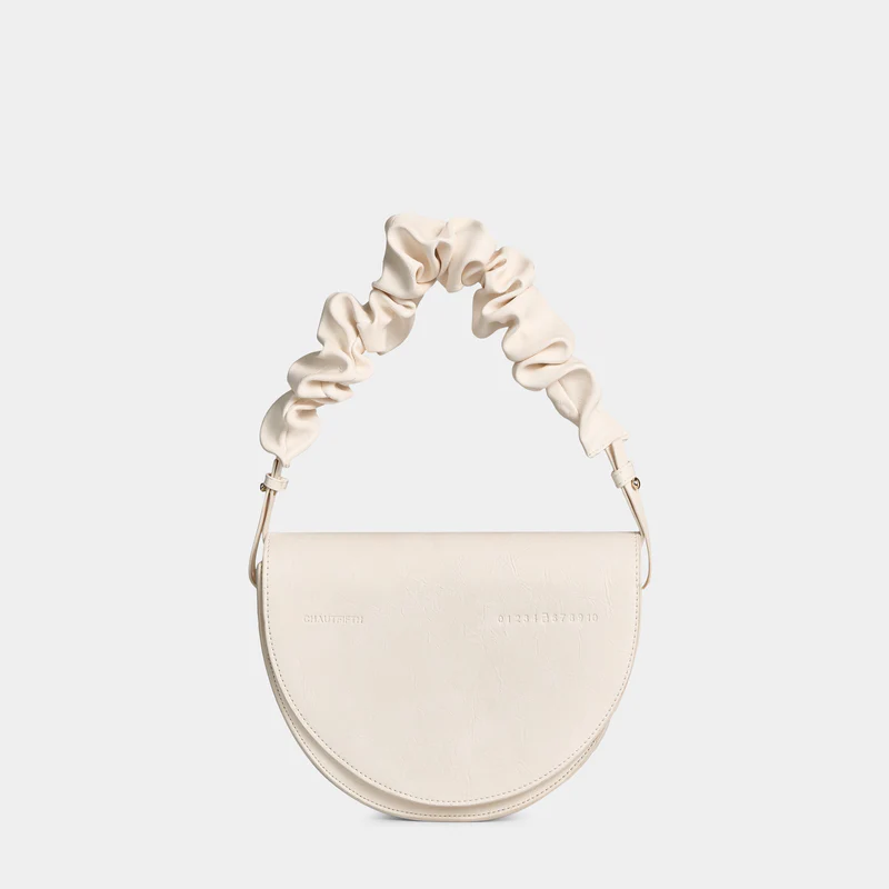 CHAUTFIFTH - DEMI Bag (include wrinkle strap)  Cream white with texture