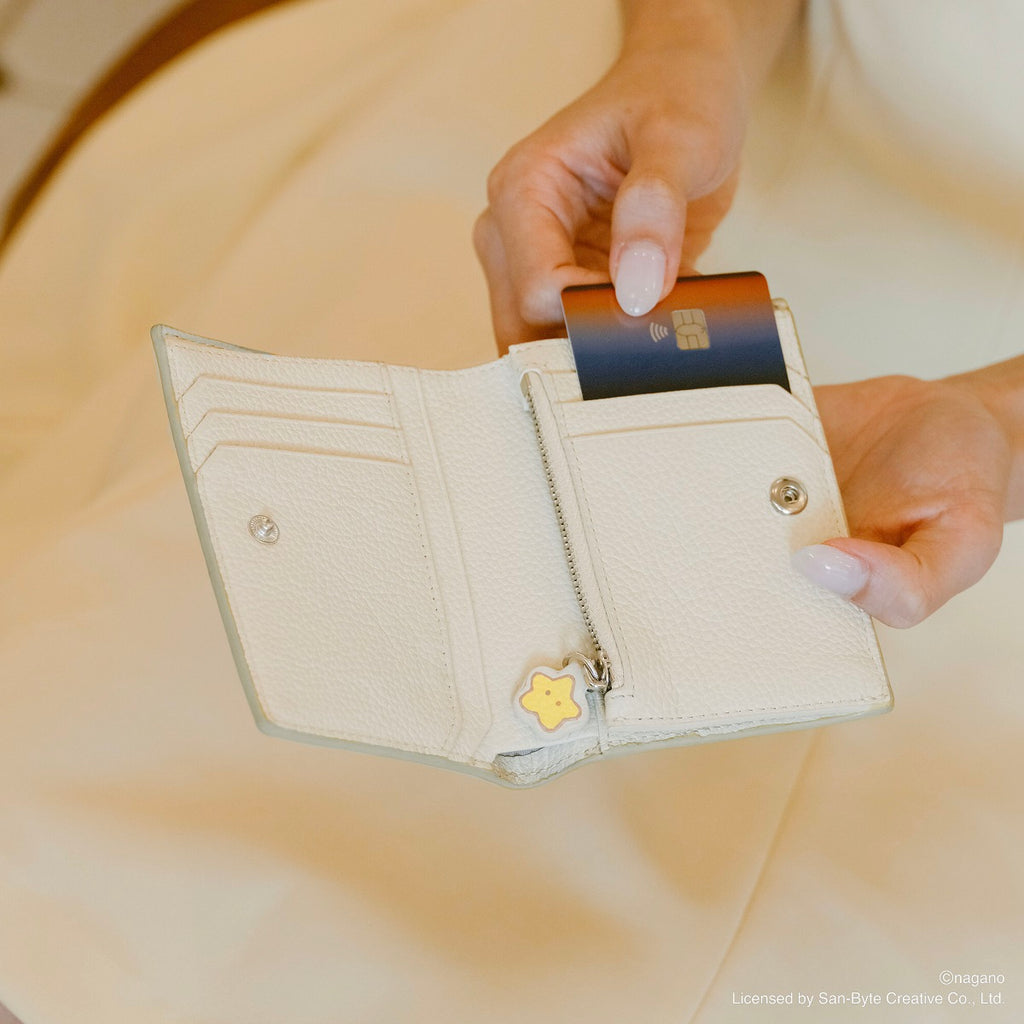 CHIIKAWA Bi-fold Leather Wallet in beige - Usagi - Samuel Ashley