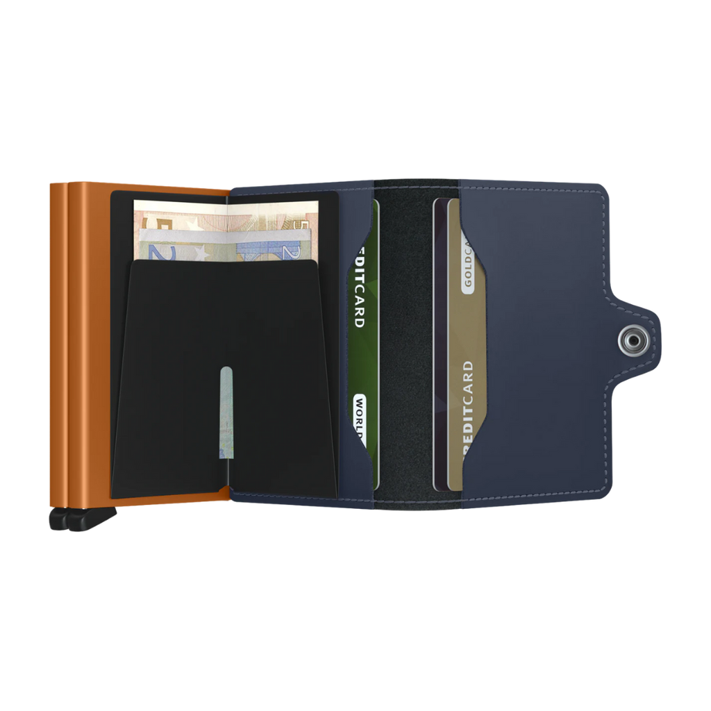 SECRID - Twinwallet Matte Night Blue & Orange - Samuel Ashley
