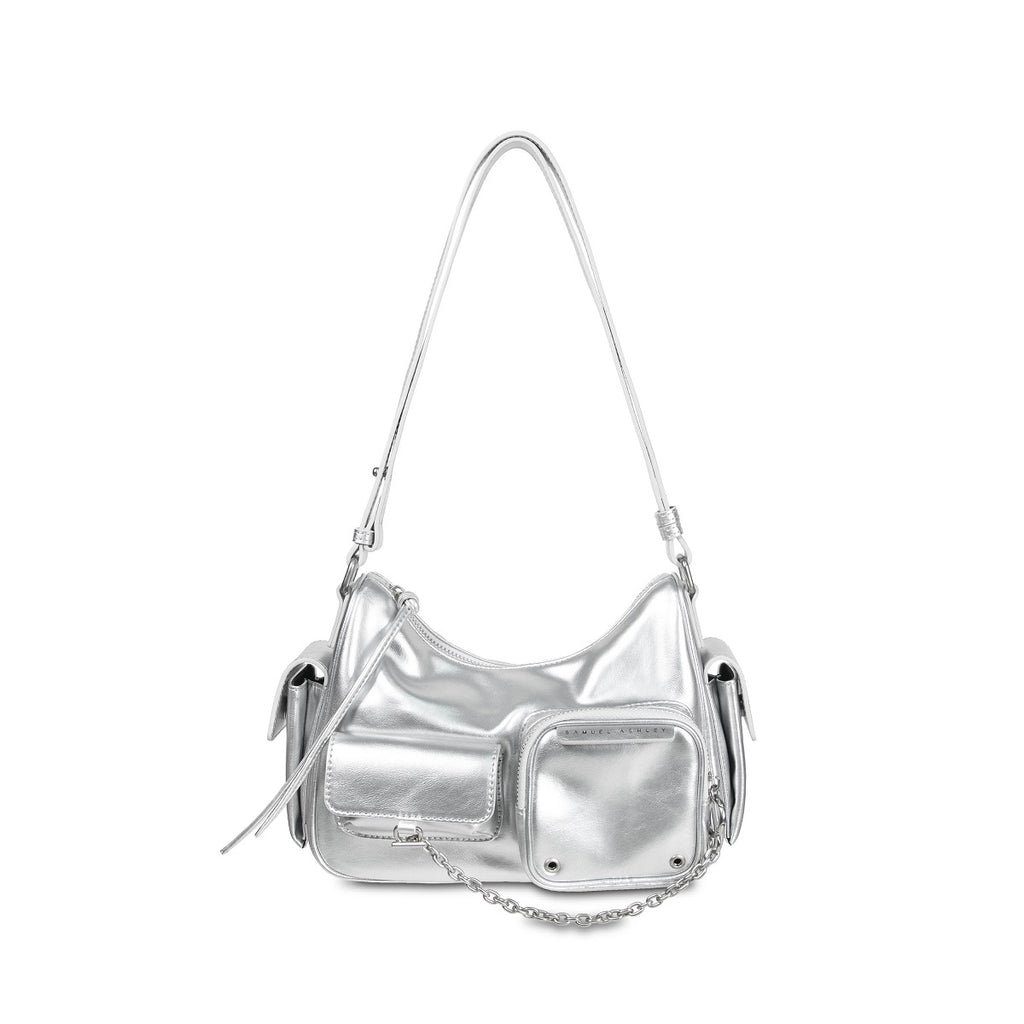 Samuel Ashley - Avril Leather Crossbody Bag in silver