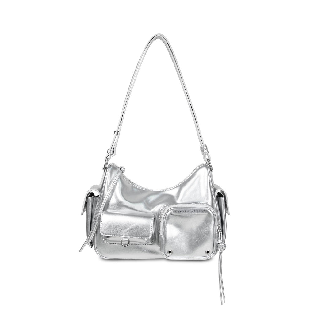 Samuel Ashley - Avril Leather Crossbody Bag in silver