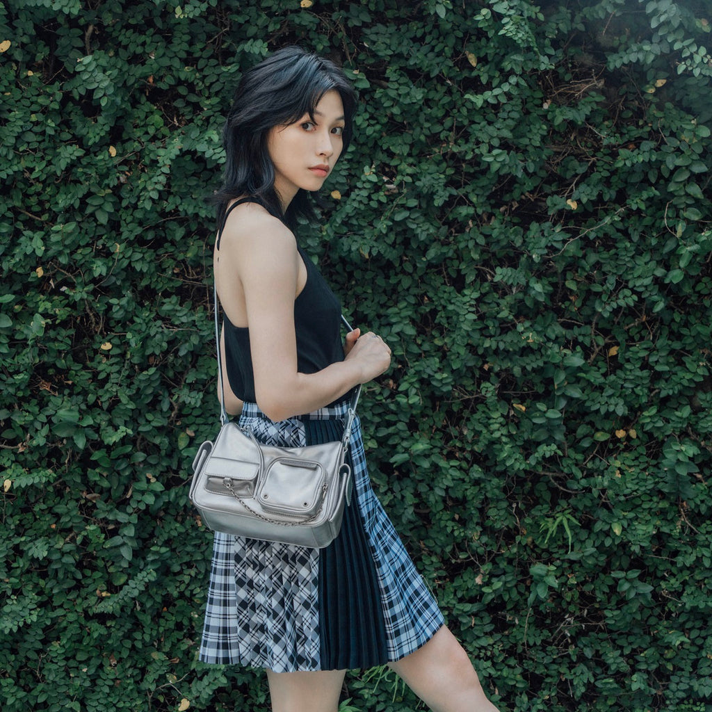 Samuel Ashley - Avril Leather Crossbody Bag in silver