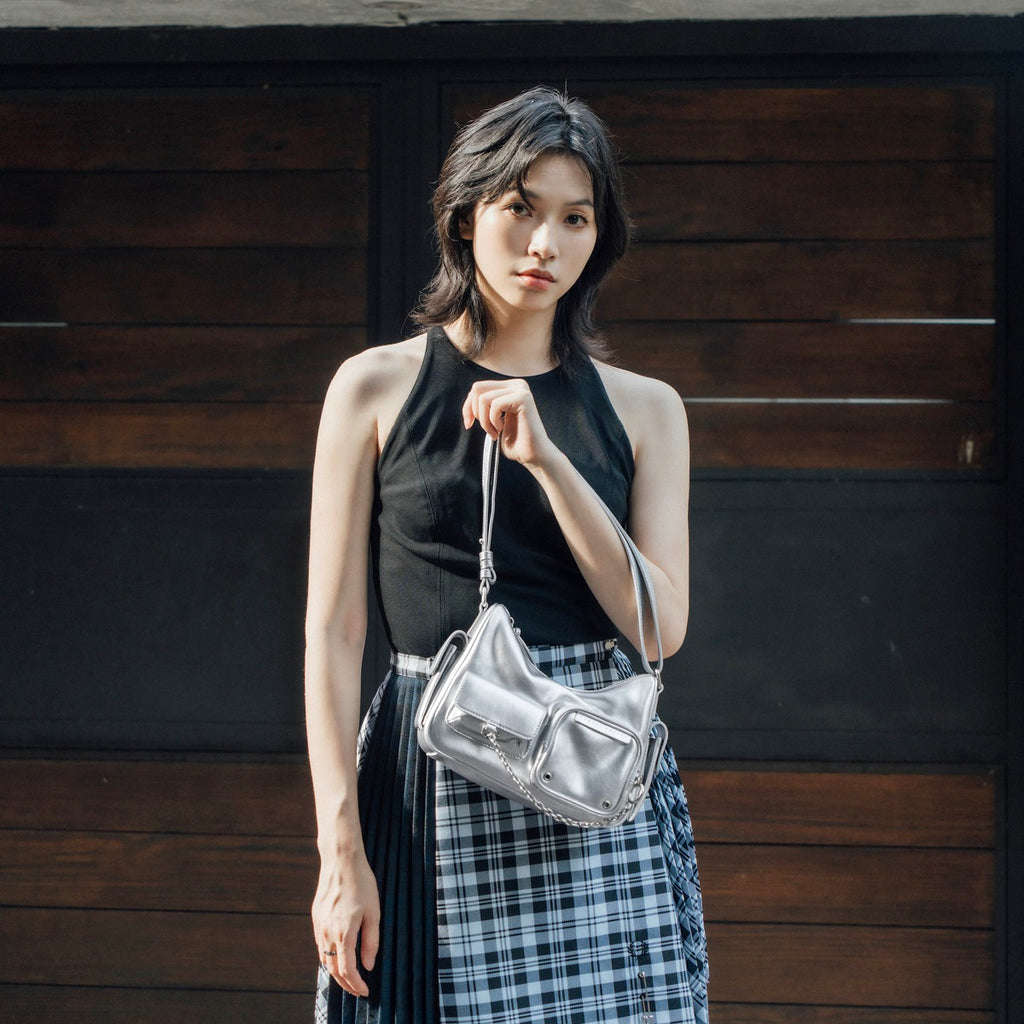 Samuel Ashley - Avril Leather Crossbody Bag in silver