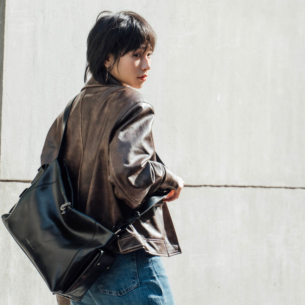 Samuel Ashley - Marley Leather Hobo in black