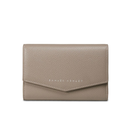 Samuel Ashley - Keira Trifold Leather Wallet in Etoupe (Front)