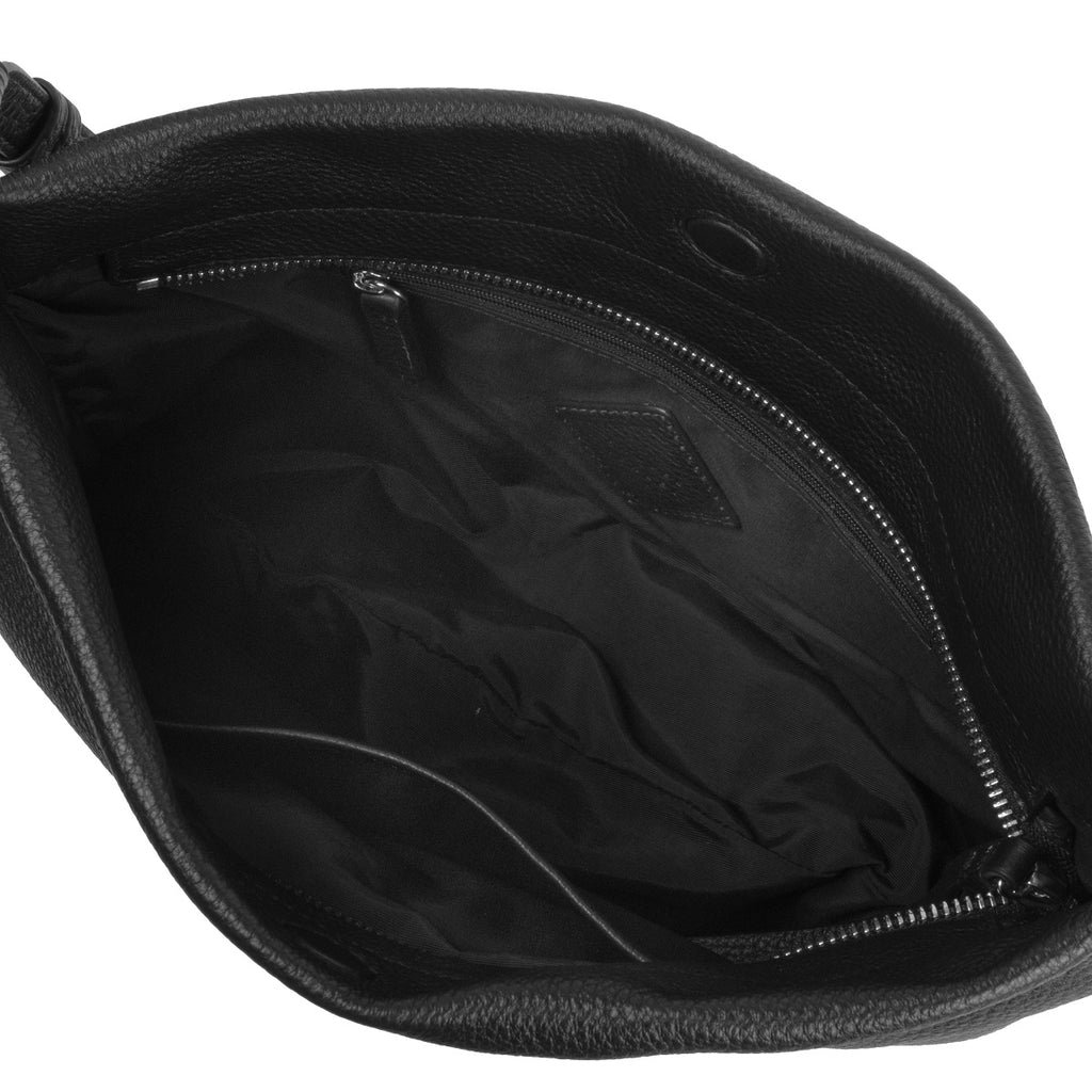 Samuel Ashley - Merly Half-moon Leather Hobo in jet black