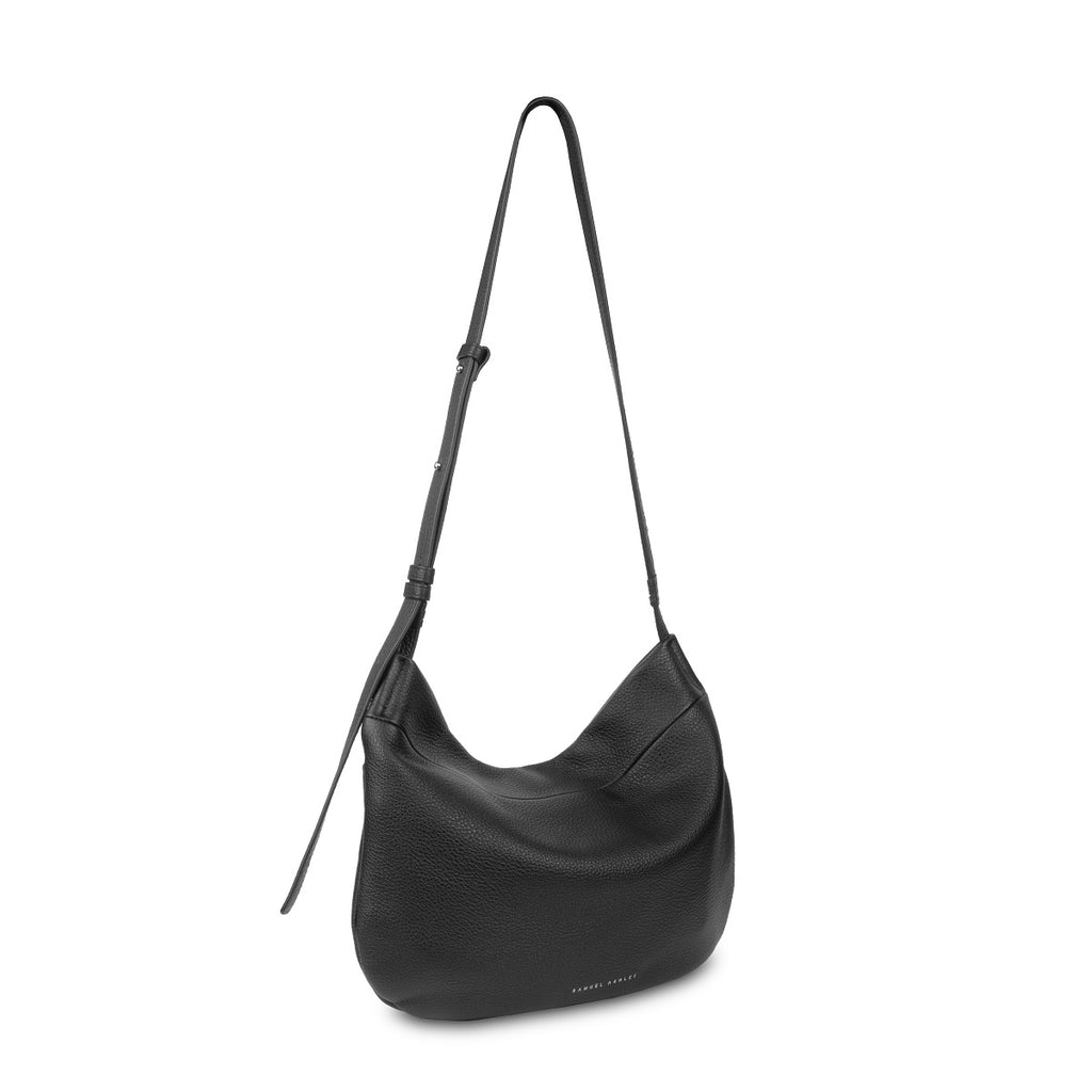 Samuel Ashley - Merly Half-moon Leather Hobo in jet black