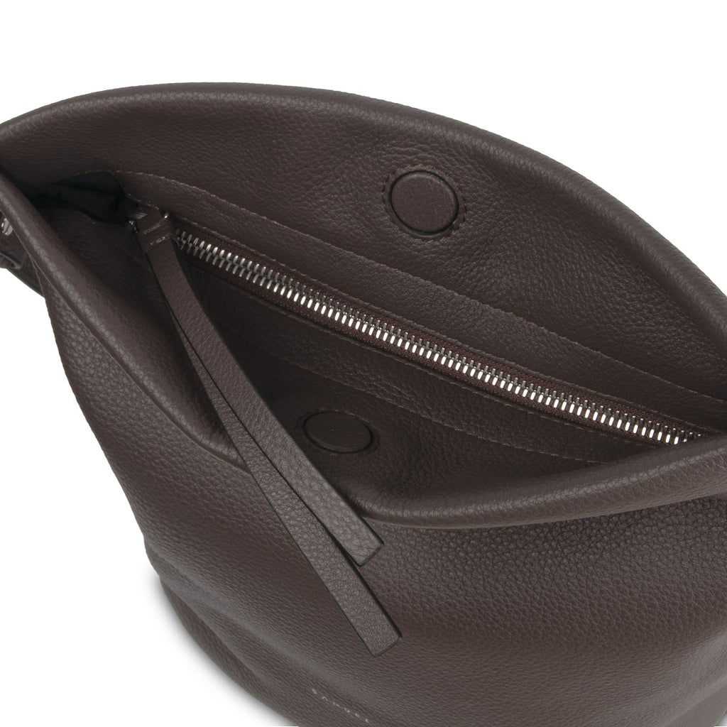 Samuel Ashley - Narissa Leather Bucket Bag in dark mocha