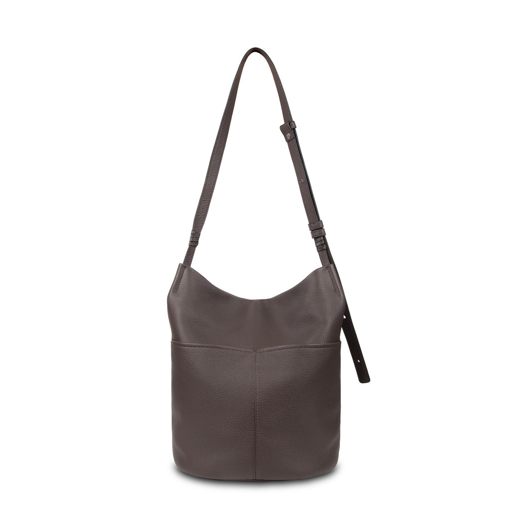 Samuel Ashley - Narissa Leather Bucket Bag in dark mocha
