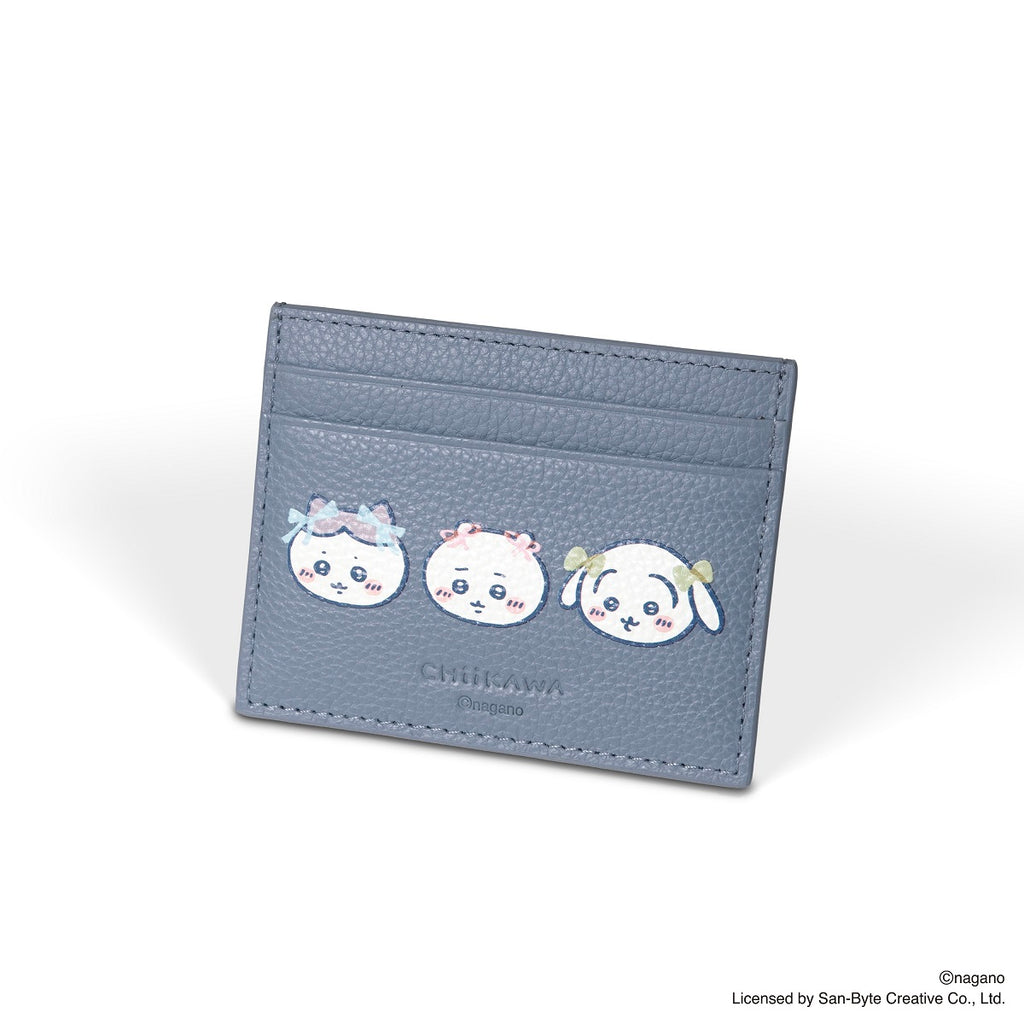 CHIIKAWA Leather Card Holder in blue - Samuel Ashley