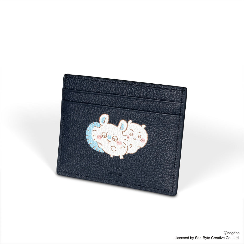 CHIIKAWA Leather Card Holder in navy - Samuel Ashley