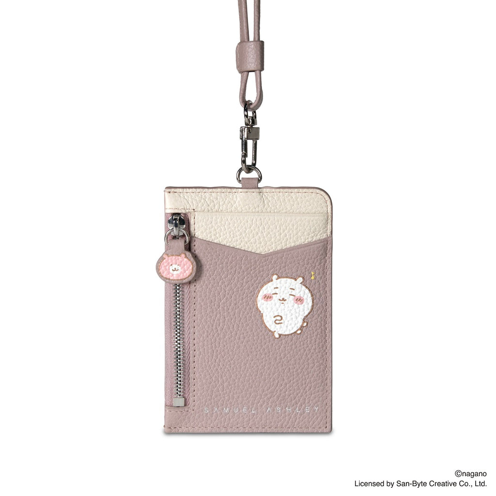 CHIIKAWA Leather ID Badge Holder in pink - Chiikawa - Samuel Ashley
