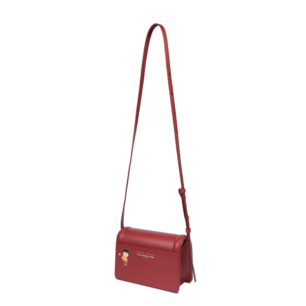 Samuel Ashley x Chibi Maruko Chan East-West Leather Crossbody Bag - Cherry