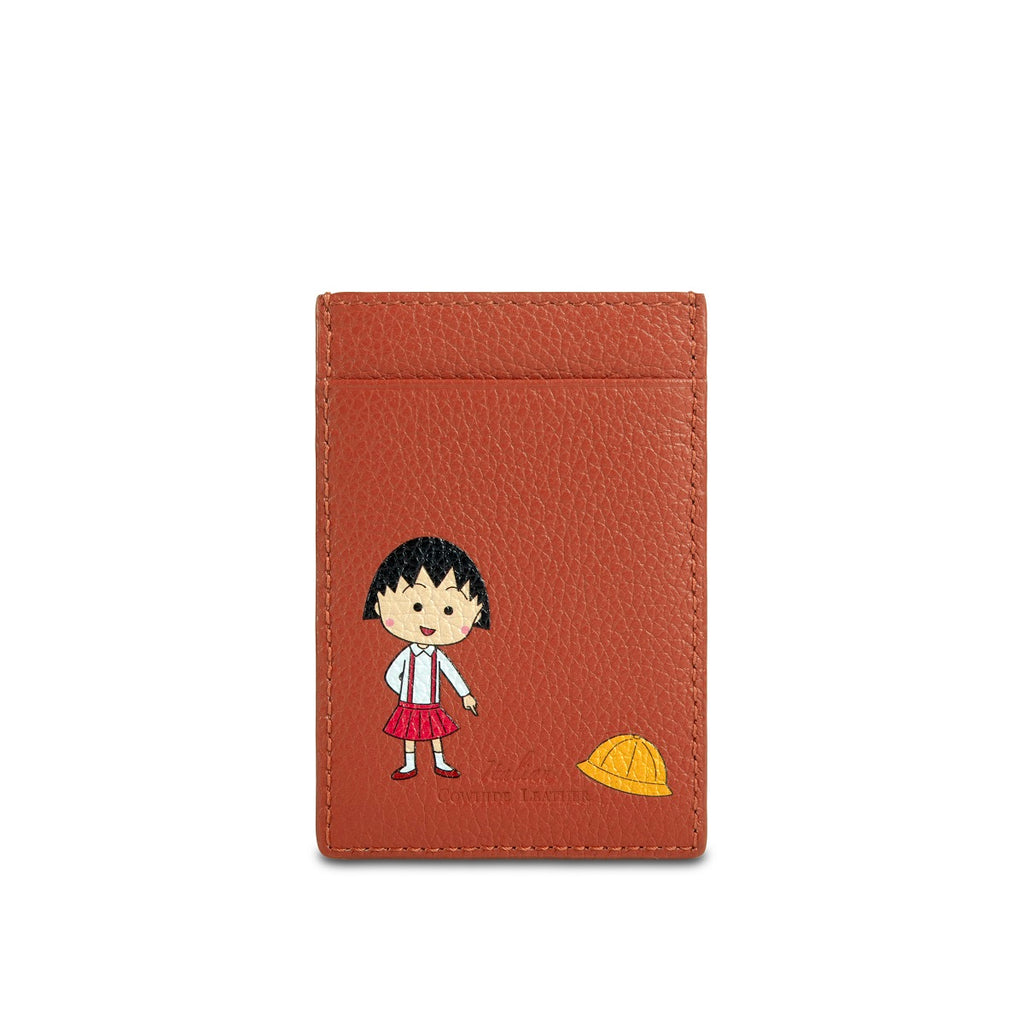 Samuel Ashley x Chibi Maruko Chan Leather Card Holder  Brick Red