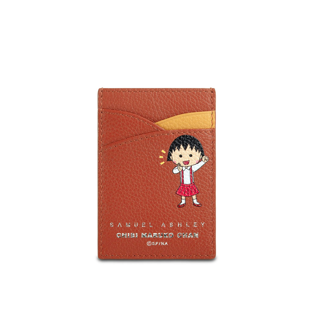 Samuel Ashley x Chibi Maruko Chan Leather Card Holder  Brick Red