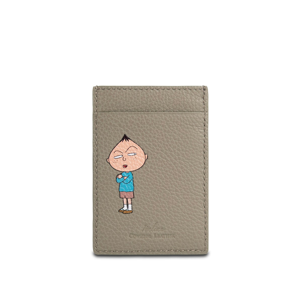 Samuel Ashley x Chibi Maruko Chan Leather Card Holder - Taupe