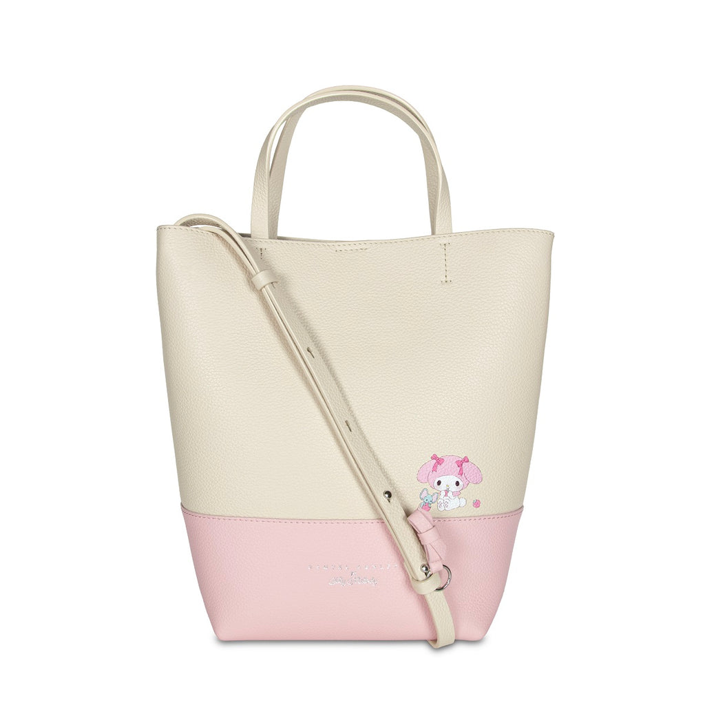 Samuel Ashley x Sanrio Characters Leather Shopping Bag - My Melody - Beige / Baby Pink