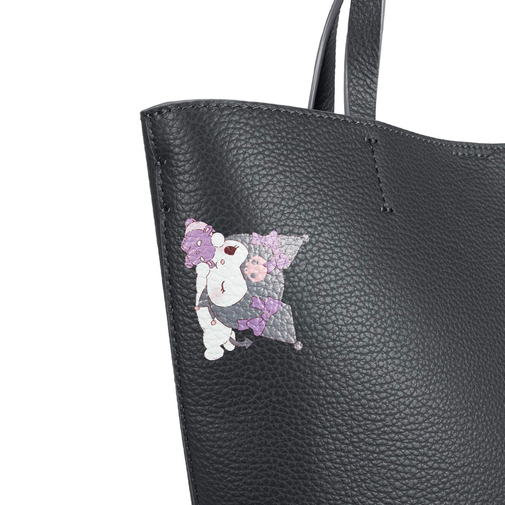 Samuel Ashley x Sanrio Characters Leather Shopping Bag - Kuromi - Dark Grey