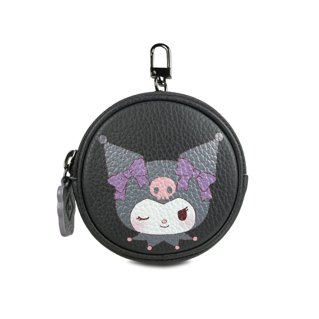 Samuel Ashley x Sanrio Characters Key Chain Leather Pouch - Kuromi - Dark Grey