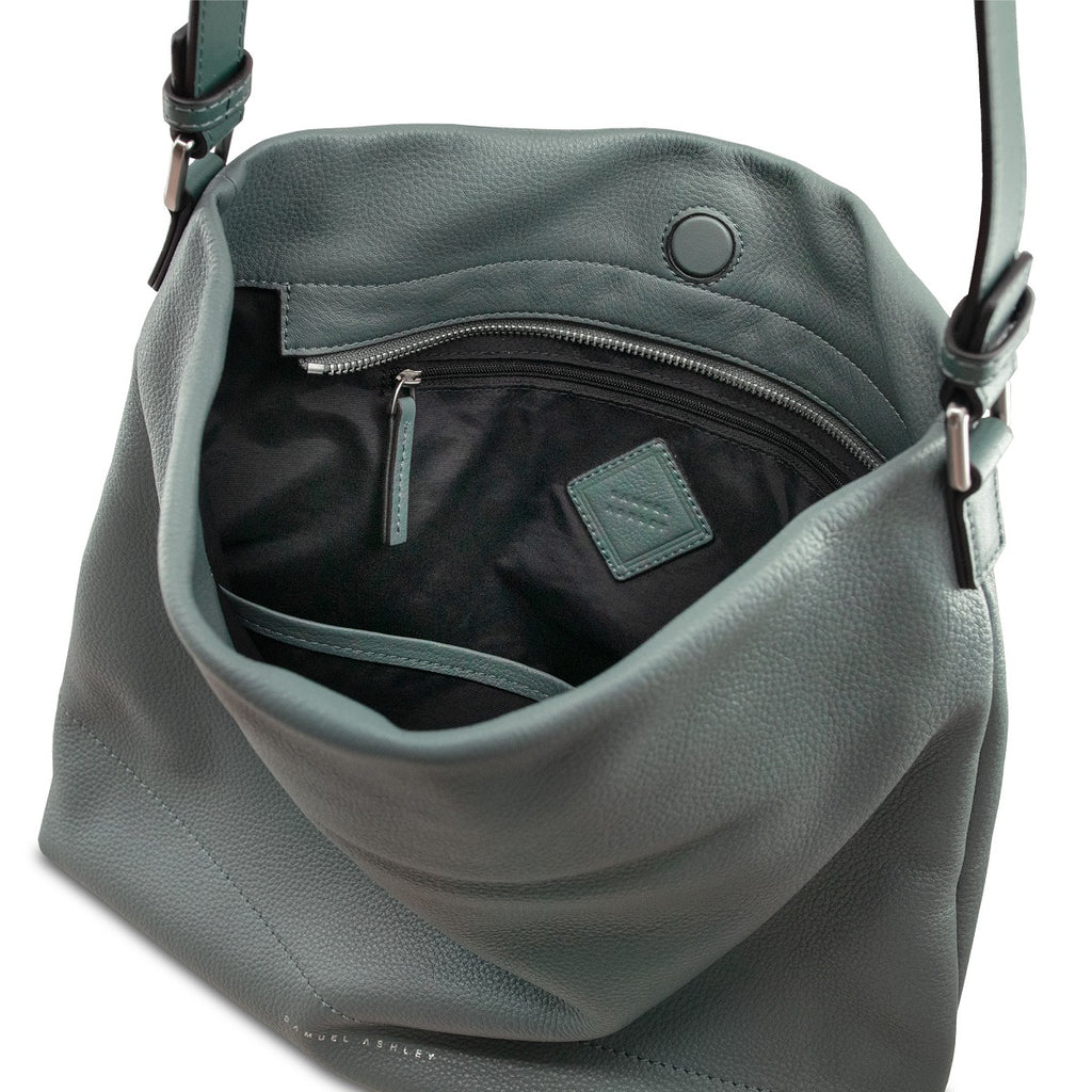 Samuel Ashley - Savannah Leather Hobo in jungle green