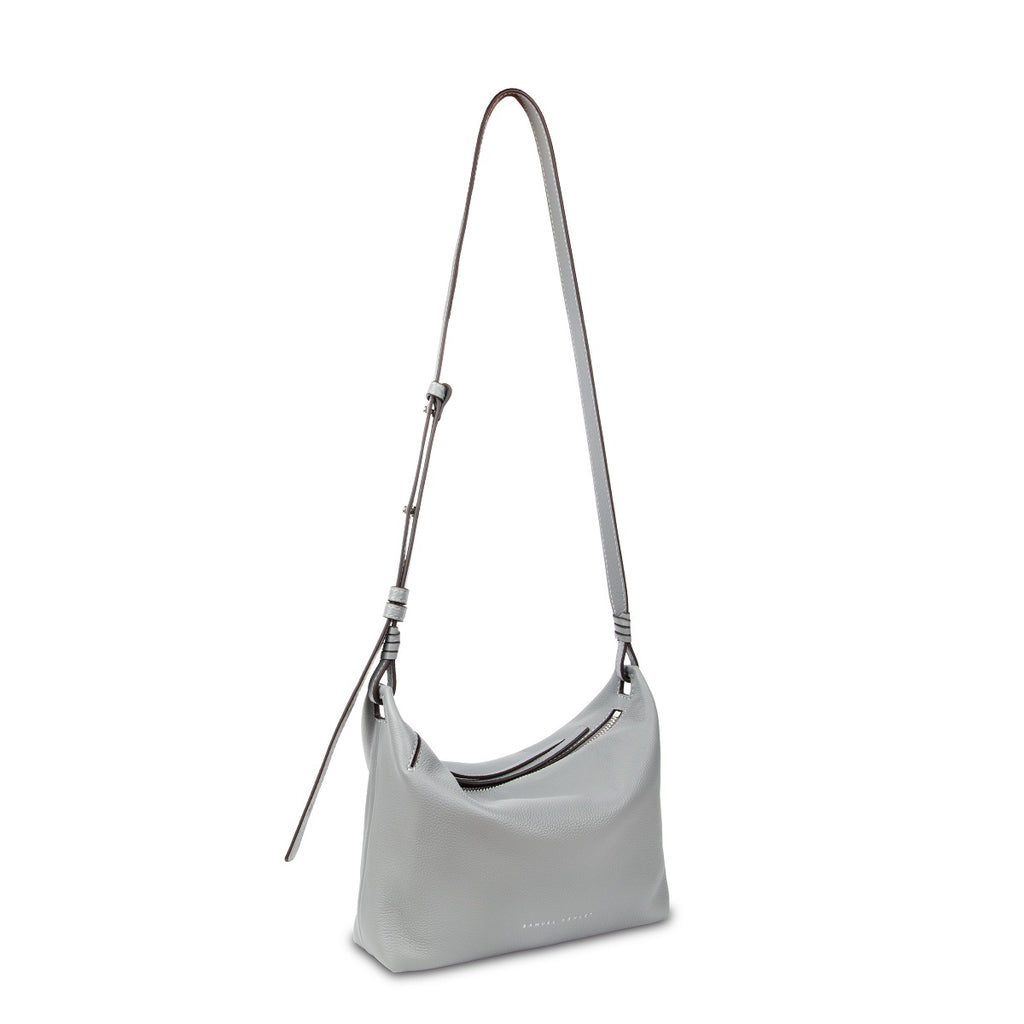 Samuel Ashley - Shelly Leather Crossbody Bag in ash grey