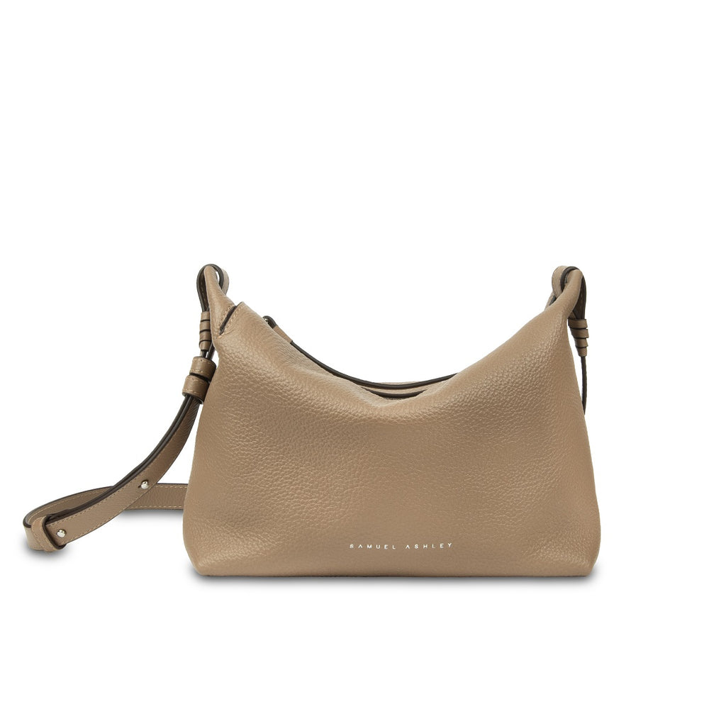 Samuel Ashley - Shelly Leather Crossbody Bag in smooth clay