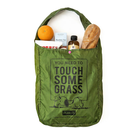 Vovarova x Peanuts - Eco Shopping Bag Touch Grass Green - Samuel Ashley