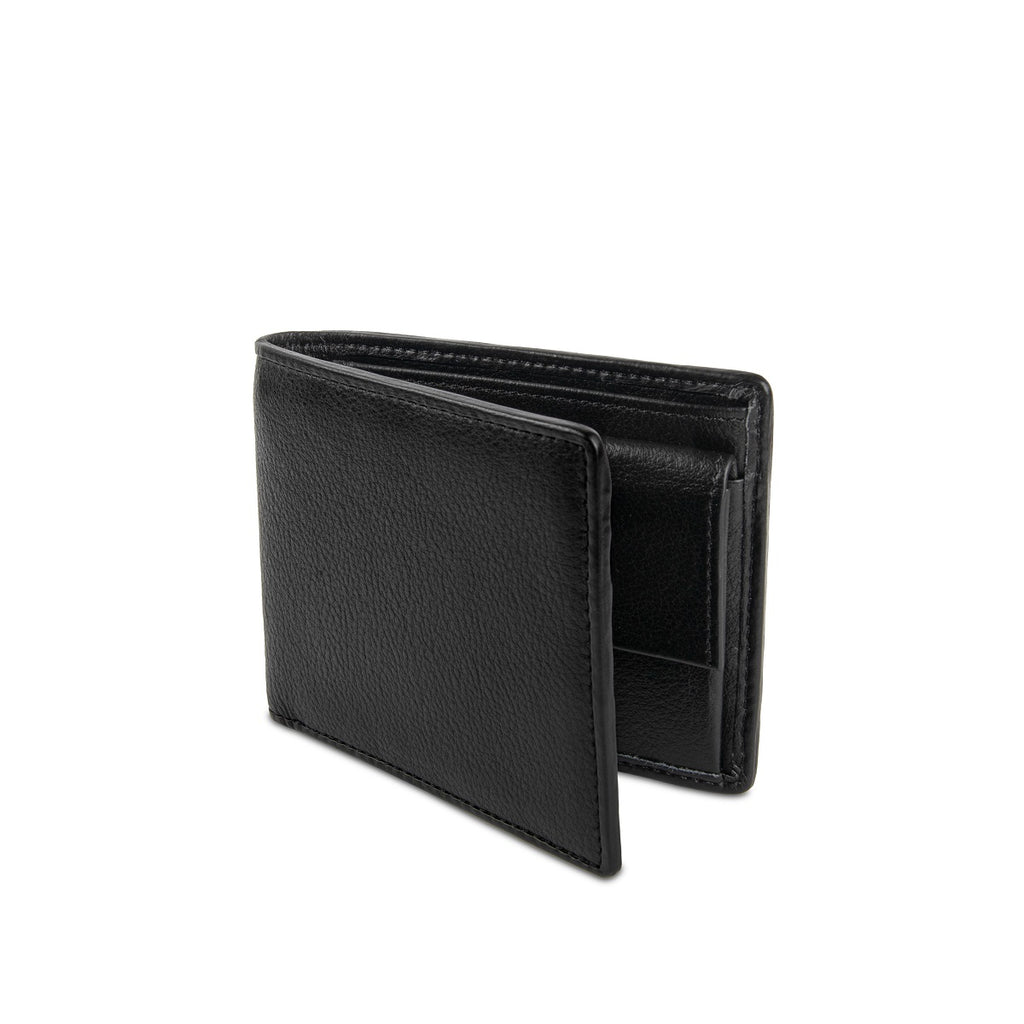 Samuel Ashley - Theo Leather Bi-fold Wallet with Coin Case (RFID) in black