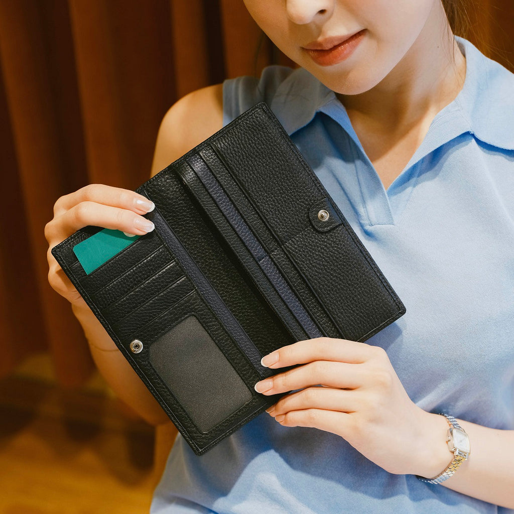 Samuel Ashley - Emerson Long Leather Wallet in black