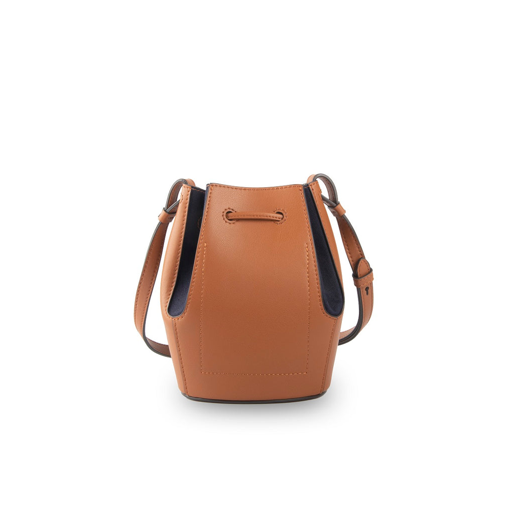 Samuel Ashley - Mini Chantal Drawstring Leather Bag in brown
