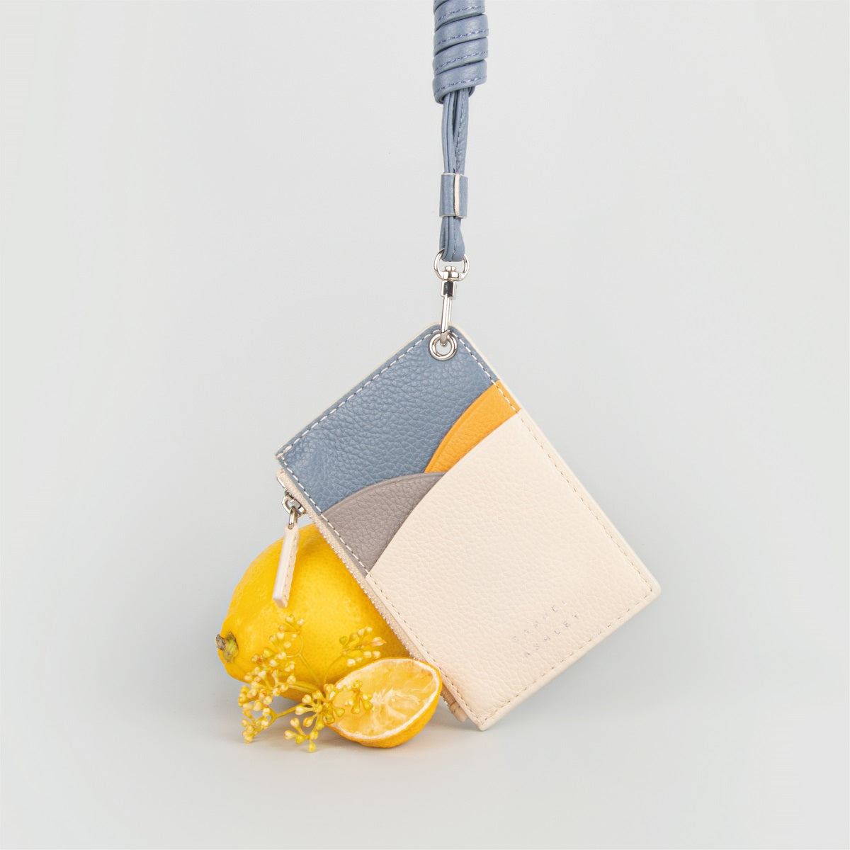 Blue And Gold Badge Holder Samuel Ashley Robyn Leather ID Badge Holder